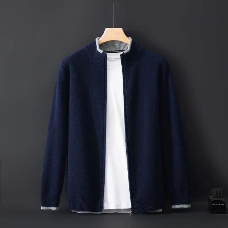 Levoire | Veste Zippée Avec Sensation De Cachemire Bleu marine
