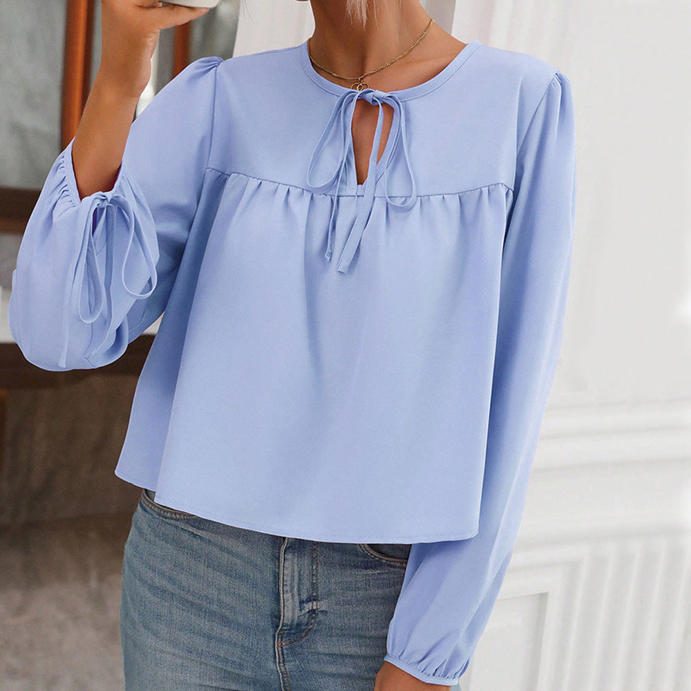 Blouse pour femmes avec lien décoratif et coupe décontractée Levoire