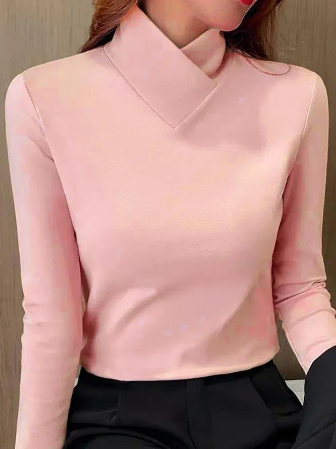 Levoire | Chemisier Élégant Avec Col Montant Rosa