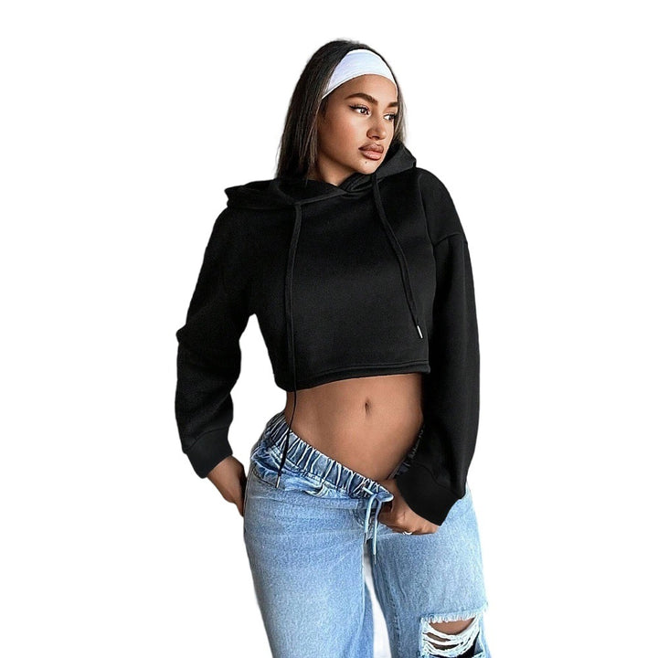 Sweat-shirt court pour femmes avec une coupe décontractée et une capuche Levoire