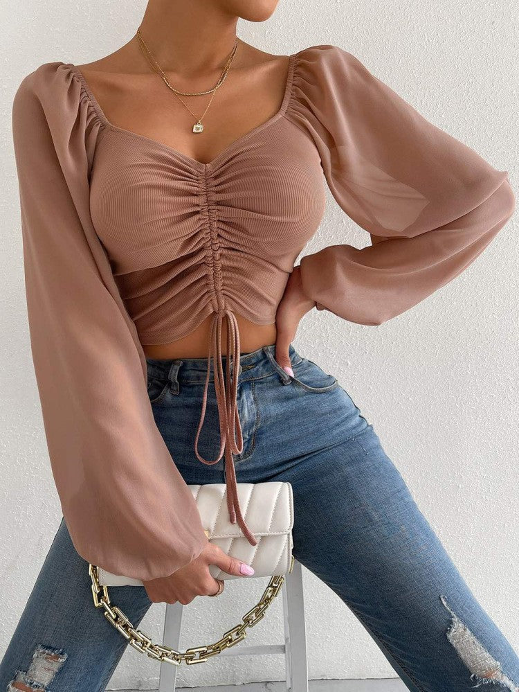Levoire | Haut Chic Avec Volants Pour Femmes Braun