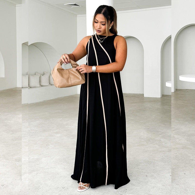 Robe maxi pour femmes avec une coupe asymétrique et un laçage élégant Levoire