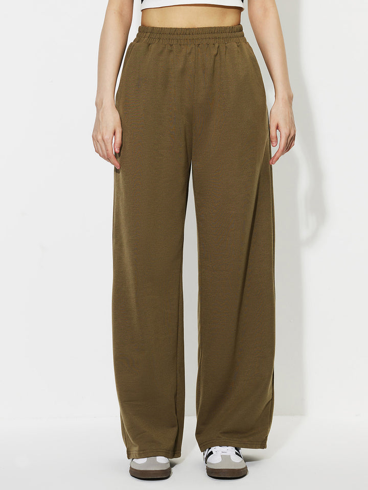 Pantalons de loisirs larges pour femmes en matériau léger avec taille élastique Levoire