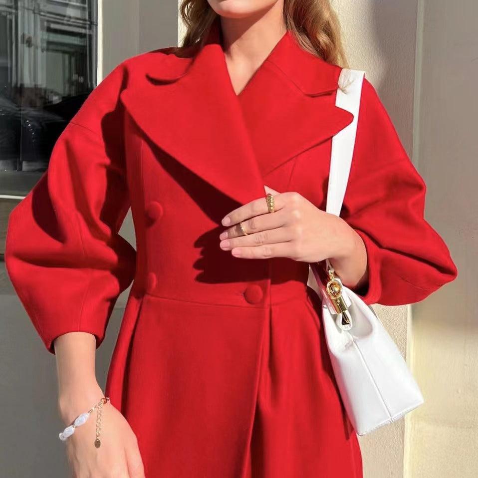 Levoire | Lanterne Pipe Vendekrage Long Veste Rot