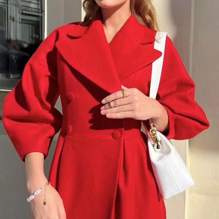 Levoire | Lanterne Pipe Vendekrage Long Veste Rot