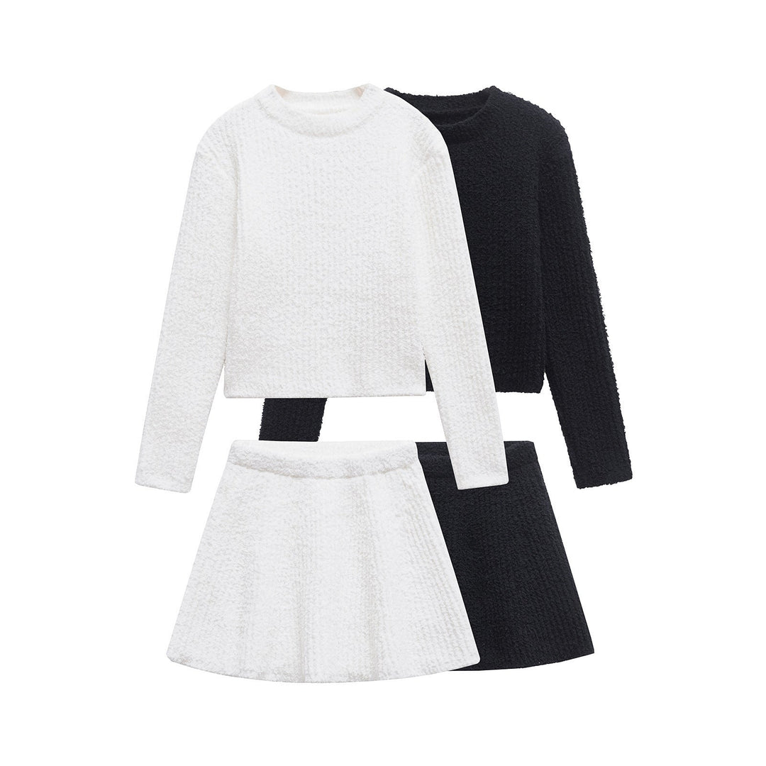 Levoire | Pull en tricot élégant Ensemble de jupe courte tricotée
