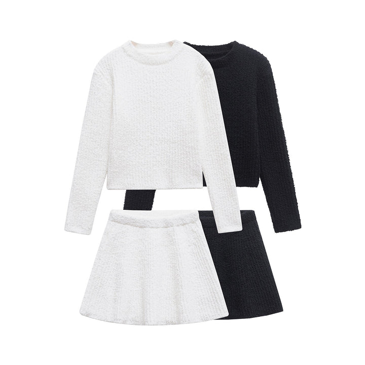 Levoire | Pull en tricot élégant Ensemble de jupe courte tricotée