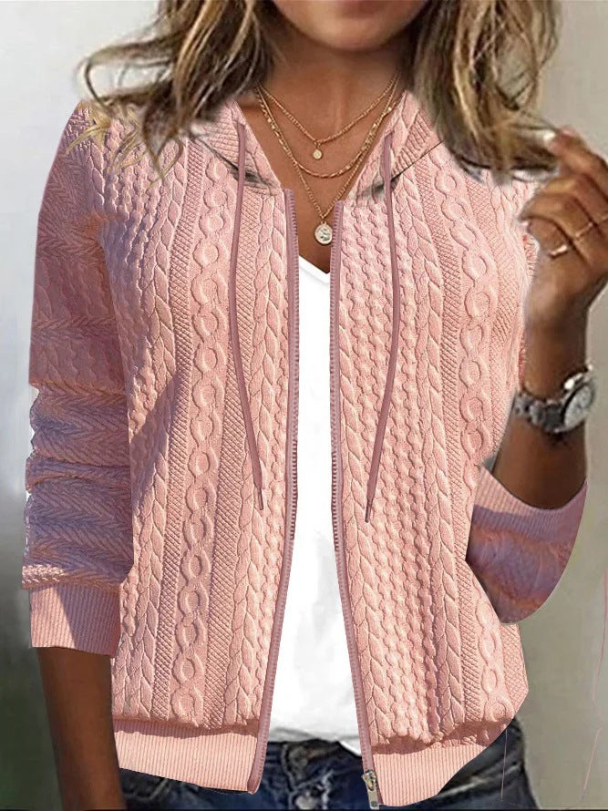 Cardigan femme avec capuche et motif texturé Levoire