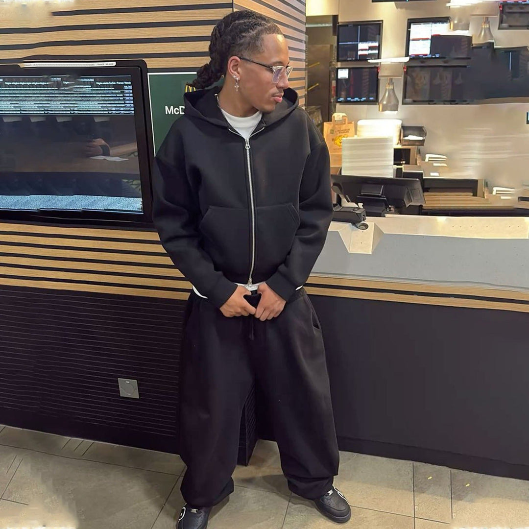 Hommes nan Oversize Zip-Hoodie et Relaxed Sweatpants Set Avriane