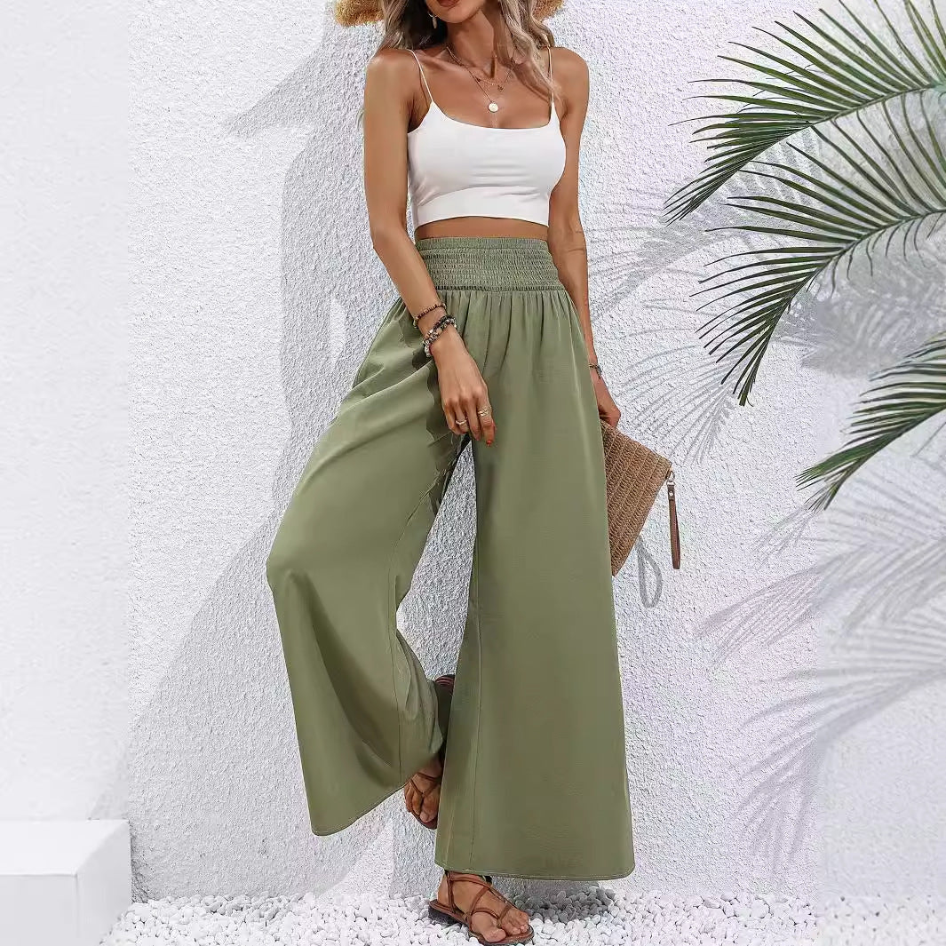 Pantalons palazzo larges pour femmes avec taille élastique et coupe décontractée Levoire