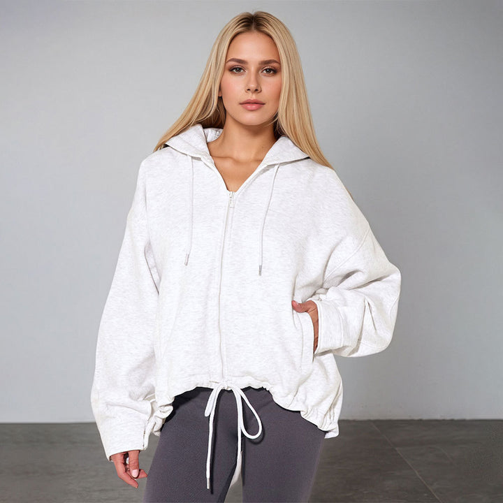 Sweat à capuche surdimensionné pour femmes avec cordon de serrage et poches latérales Levoire