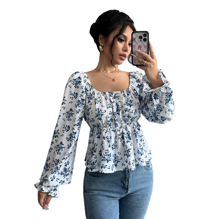 Blouse femme avec design floral et manches volumineuses Levoire