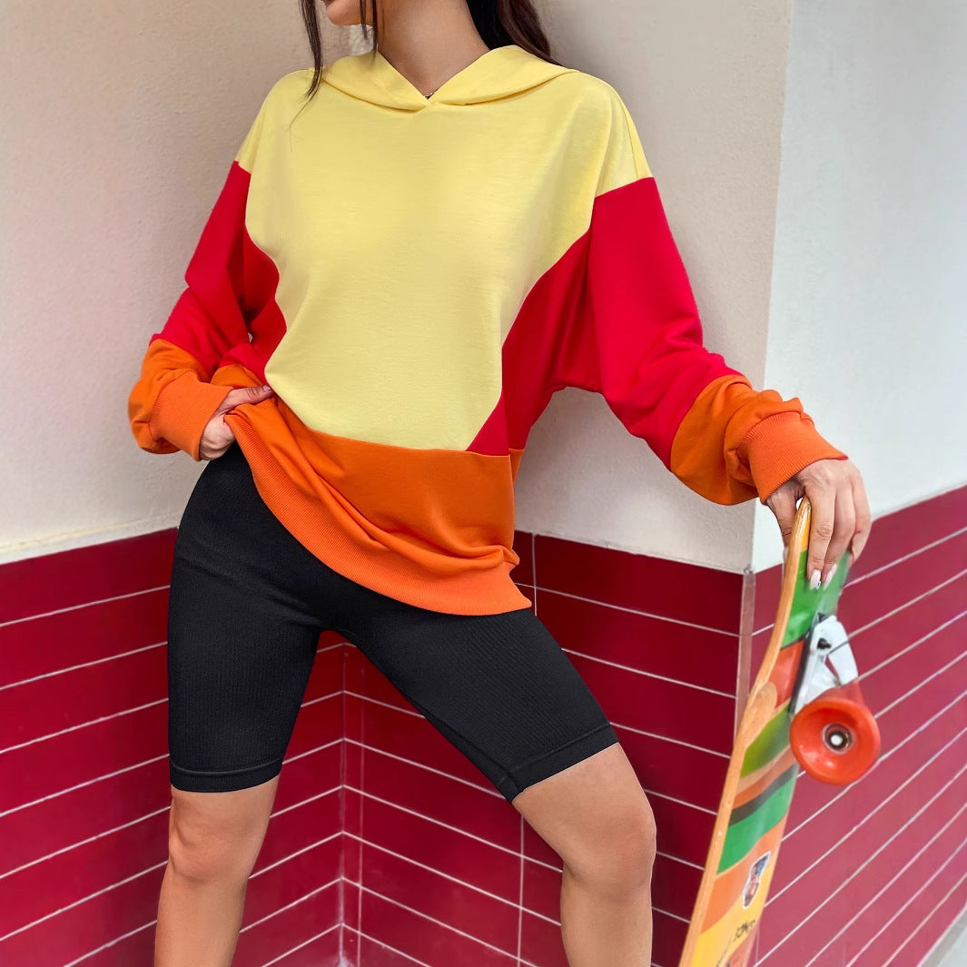 Hoodie décontracté pour femmes avec un design coloré en blocs de couleurs Levoire