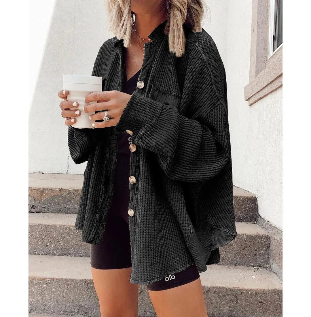 Levoire | Veste en shirt irrégulière pour femmes Noir