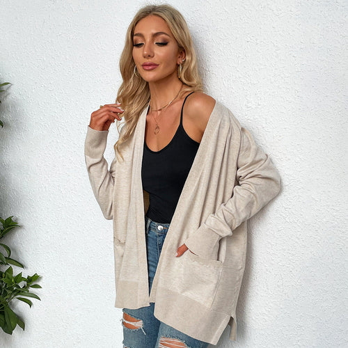 Levoire | Élégant Cardigan Long à Manches Longues en Dentelle Suspendue