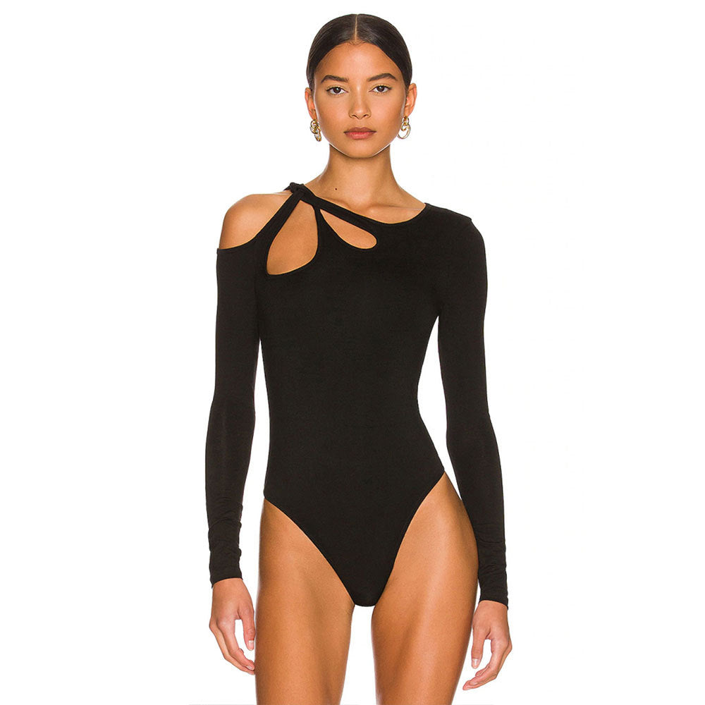 Body pour femmes avec décolleté asymétrique et manches longues Levoire