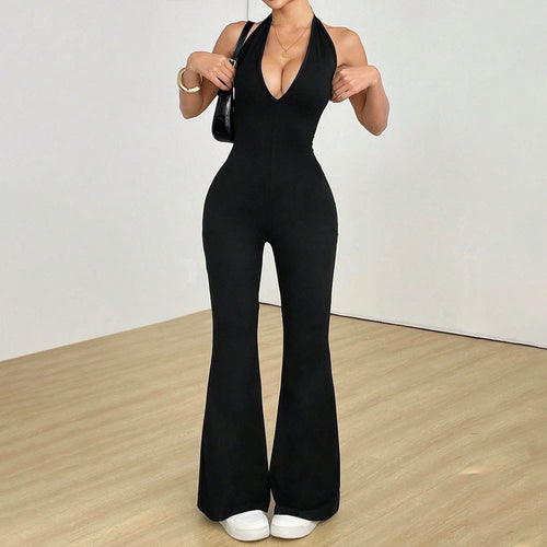 Combinaison pour femme avec décolleté en V profond et jambe large Levoire