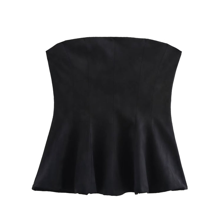 Levoire | Ensemble de Top Tube Polyvalent Sans Bretelles Jupe Mini noir