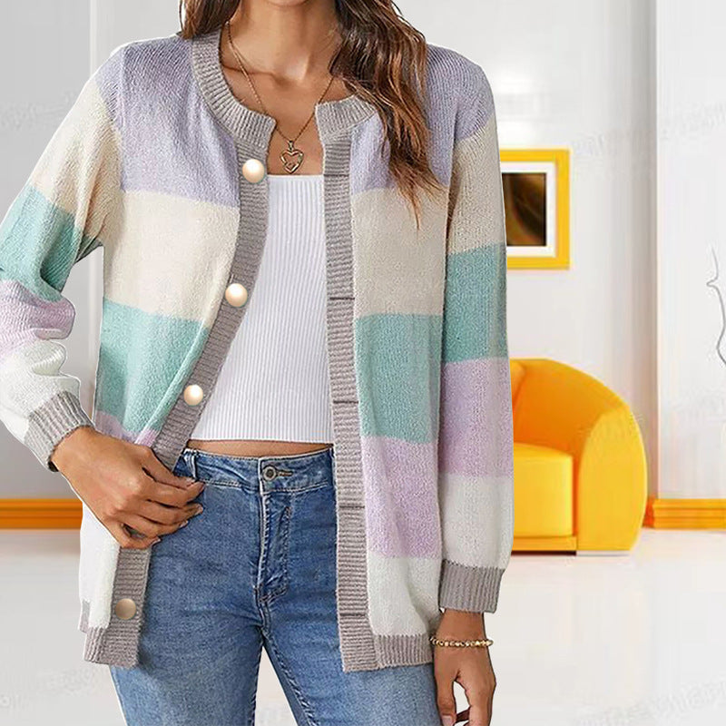 Levoire | Veste Décontractée Tricolore Élégante Lila