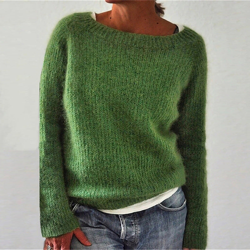 Levoire | Pull Élégant Avec Col Rond Pour Femmes Vert