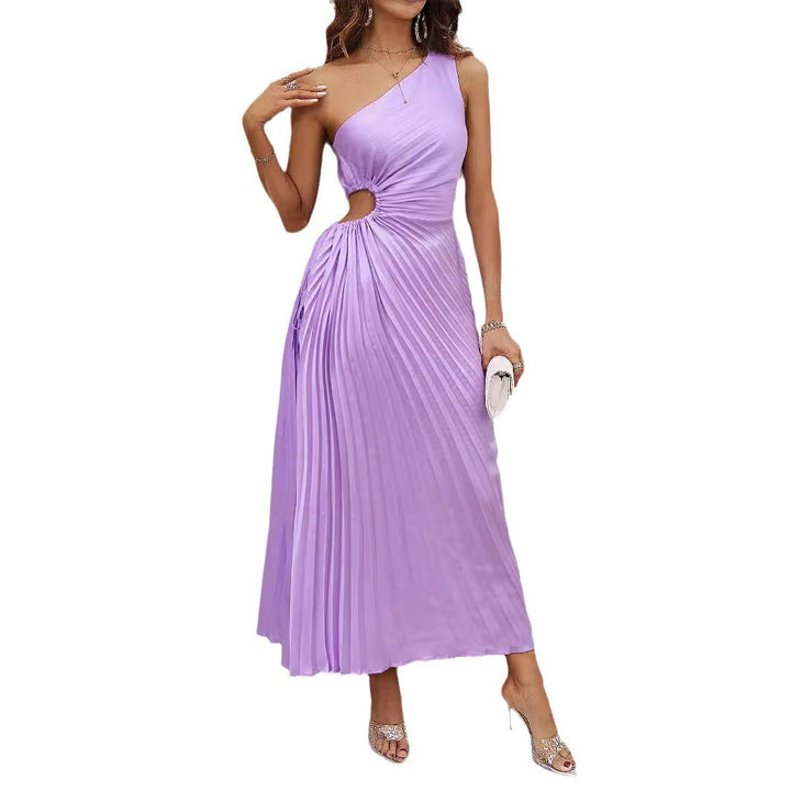Robe maxi plissée pour femme avec bretelle asymétrique et coupe élégante Levoire