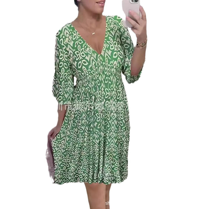Levoire | Jupe Élastique Grande Taille Fée V-Cou Fleur Jupe