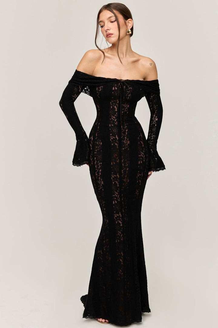 Levoire | Élégant Bustier Robe Longue Slim Fit Sirène Robe noir