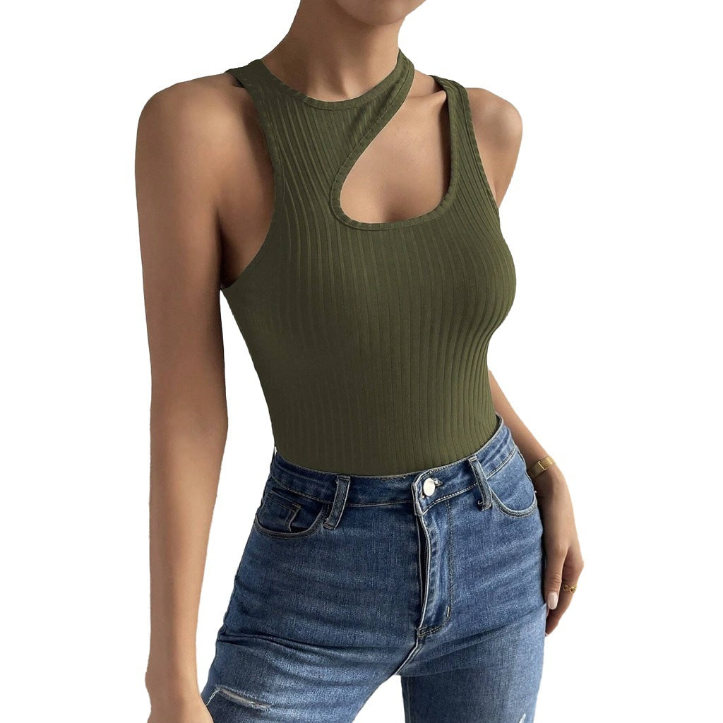 Body ajusté femme avec coupe asymétrique et élégant col en V Levoire