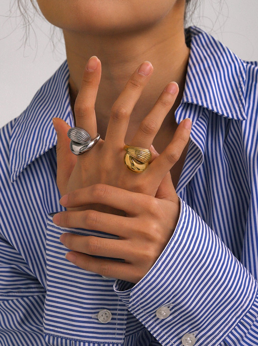 Levoire | Bague En Acier Inoxydable Doré Argent