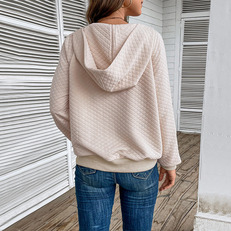Sweat à zip tendance pour femmes avec zip et motif piqué Levoire