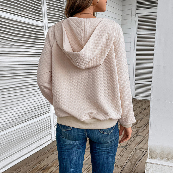 Sweat à zip tendance pour femmes avec zip et motif piqué Levoire