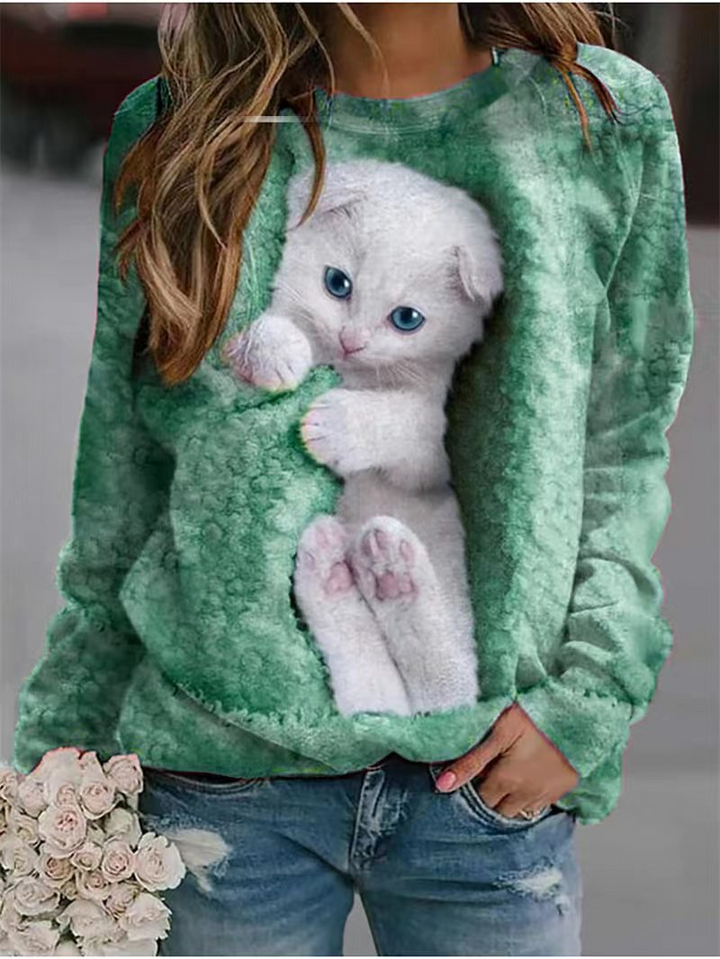 Levoire | Pull Élégant Avec Imprimé Animal Vert