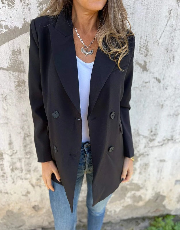 Blazer élégant pour femmes avec patte de boutonnage double et coupe stylée Levoire