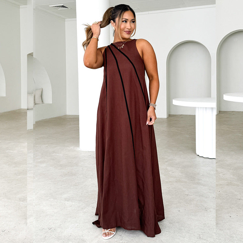 Robe maxi pour femmes avec une coupe asymétrique et un laçage élégant Levoire