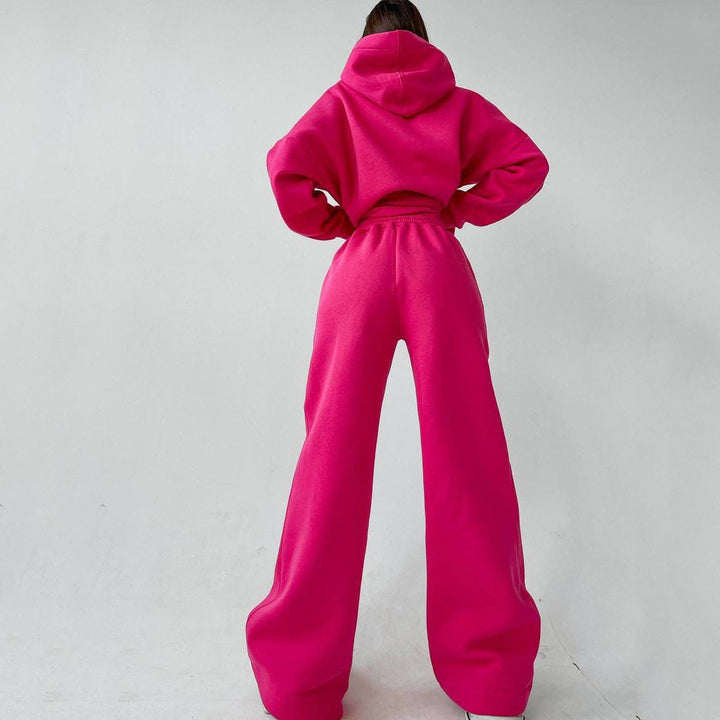 Levoire | T-shirt à capuche confortable avec poches Ensemble deux pièces Magenta