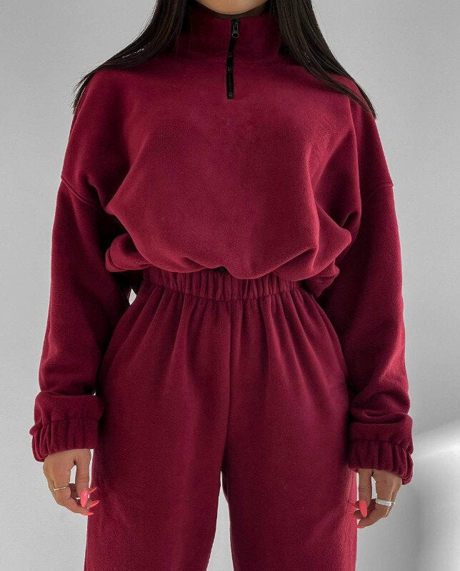 Levoire | V libre Col zippé Sweat-shirt Setti Bordeaux