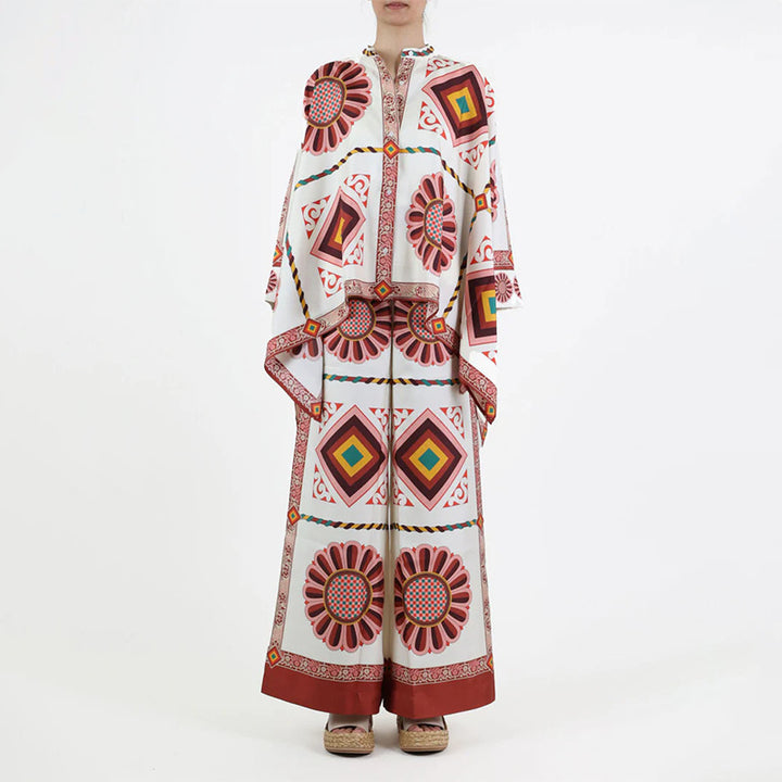Haut kaftan floral pour femme avec détail de bouton Levoire