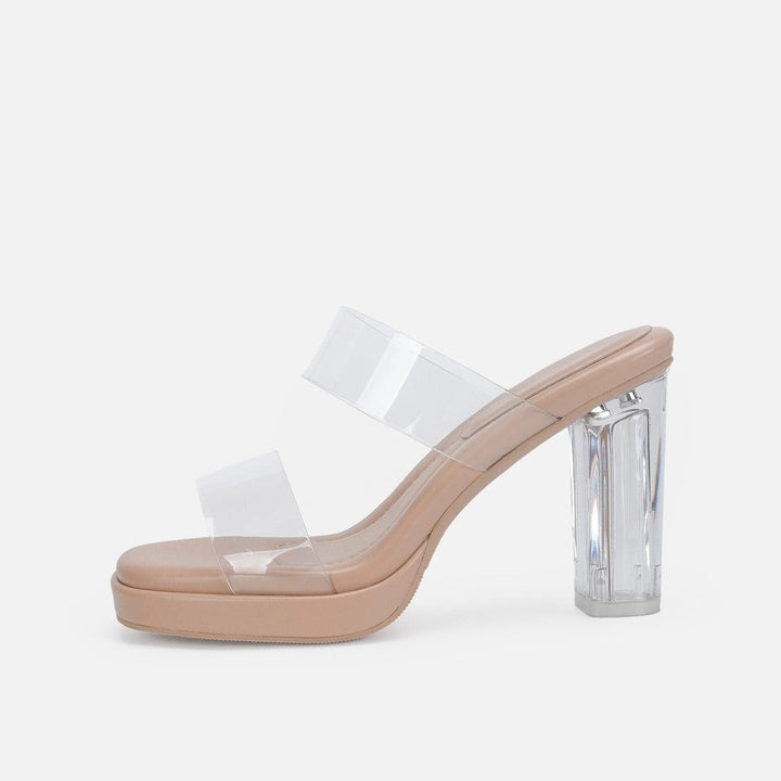 Levoire | Chaussures avec un talon épais transparent Abricot 10CM