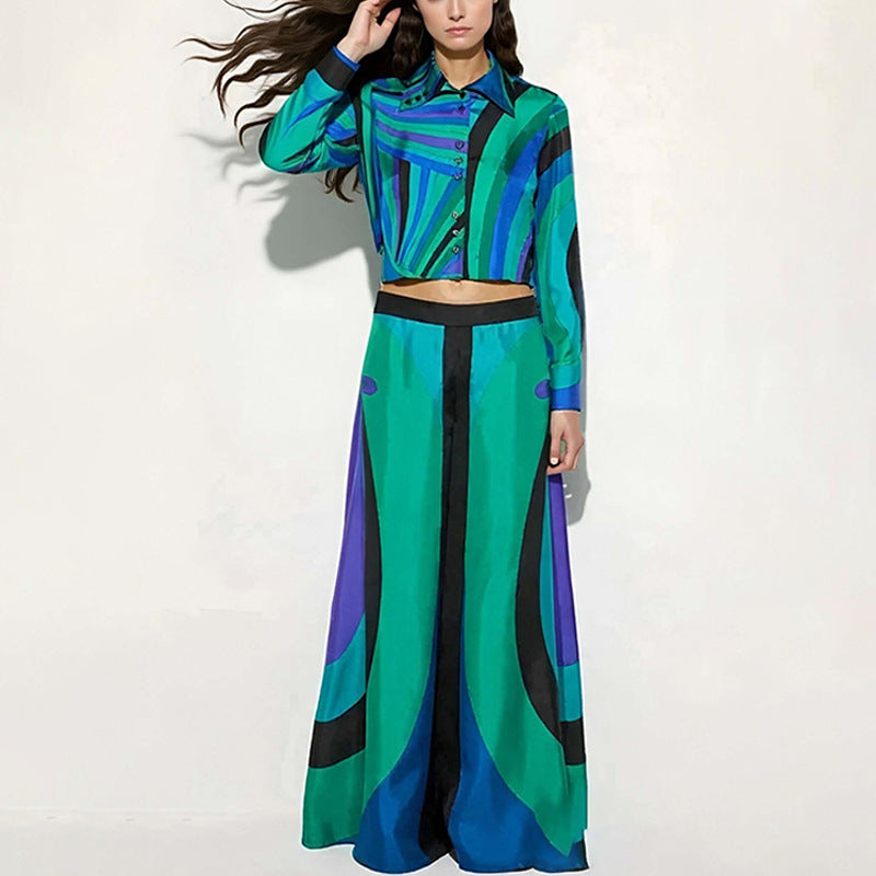 Ensemble pour femmes élégant à deux pièces avec crop top et jupes maxi Levoire
