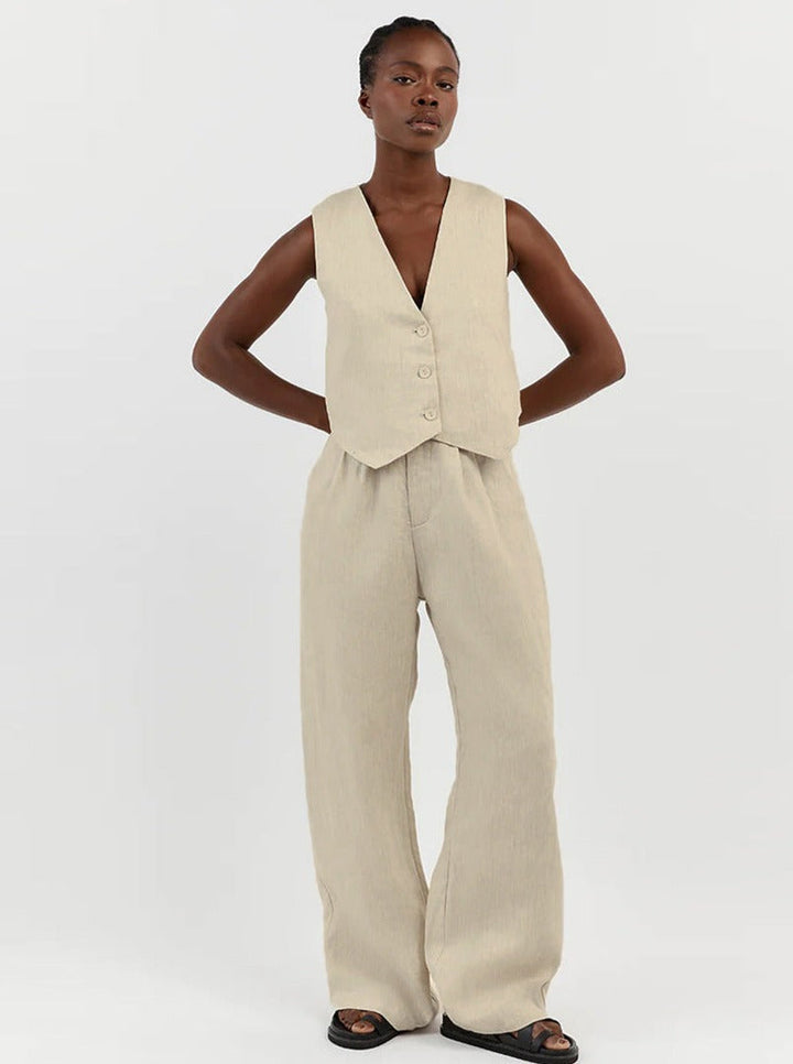 Levoire | Ensemble De Salopette Sans Manches À Deux Pièces Khaki