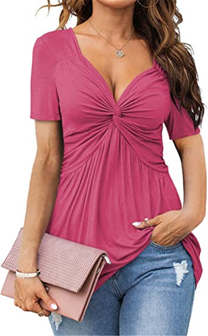 Levoire | Pull en tricot uni décontracté Magenta
