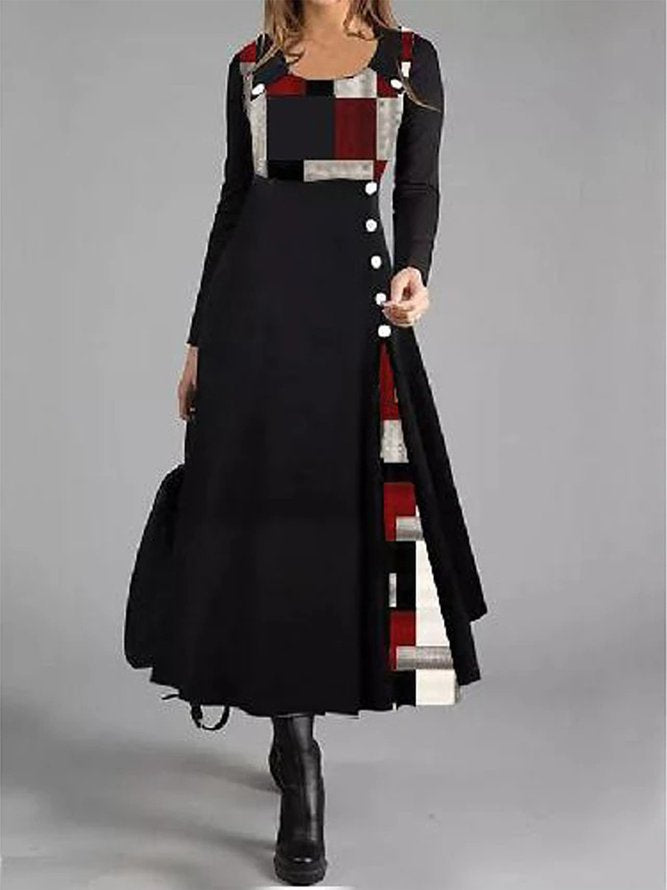 Levoire | Tendance, meilleur vendeur, robe à manches longues avec élément de couleur noir