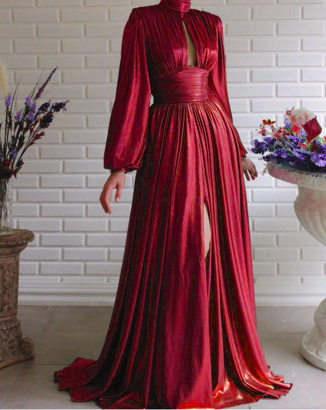 Levoire | Robe longue unie élégante Rot