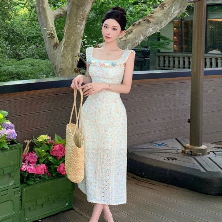 Levoire | robe ajustée à fleur avec perforations Vert clair