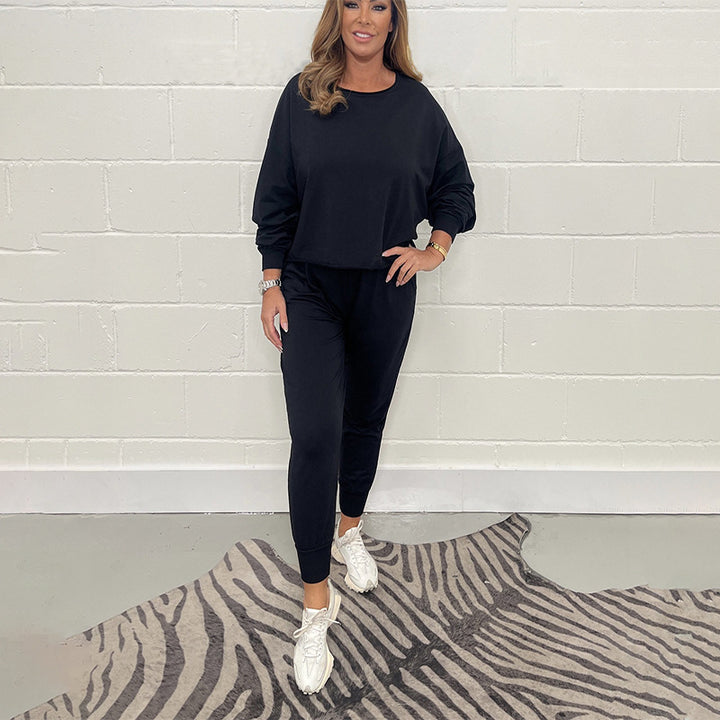 Ensemble de détente sportif pour femmes à coupe ample et taille élastique Levoire