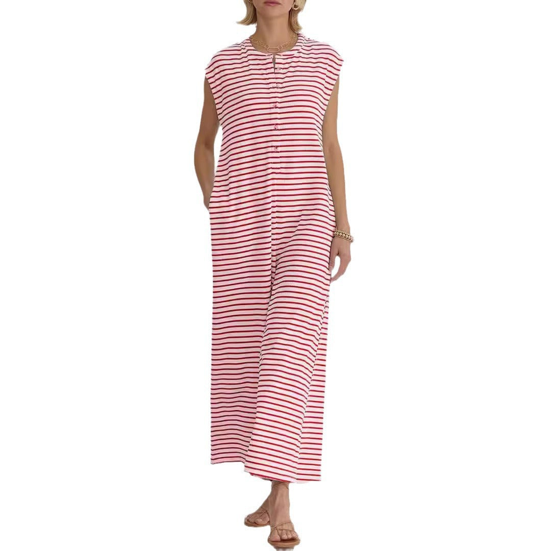Combinaison décontractée femme avec motif stripes moderne et poches pratiques Levoire