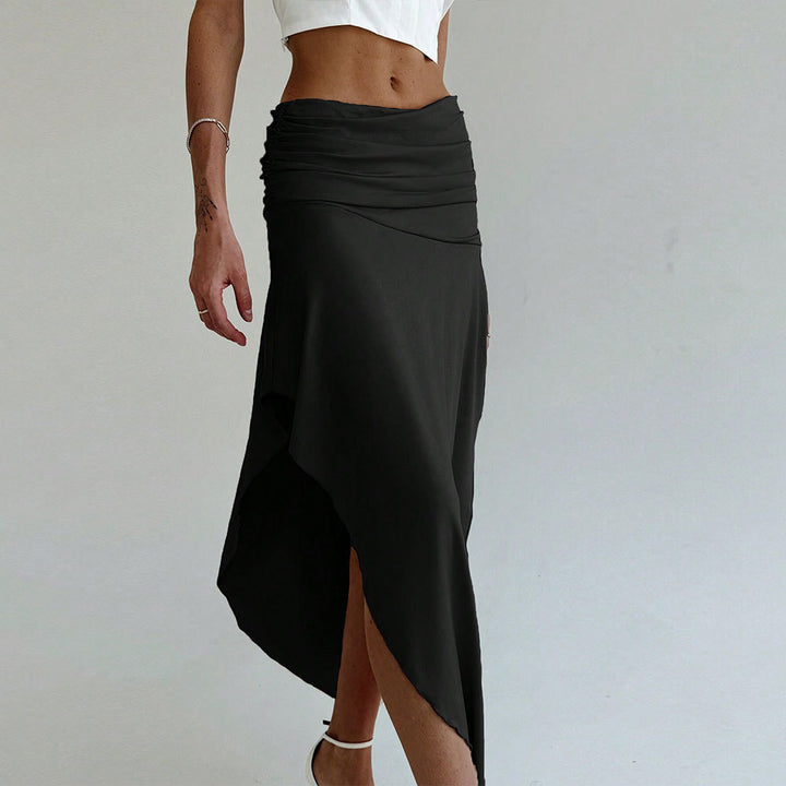 Jupe maxi asymétrique pour femmes avec un élégant froncé Levoire