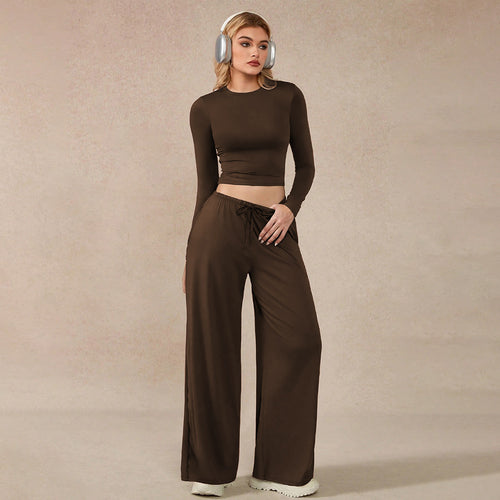 Pantalon de survêtement décontracté pour femmes avec coupe ample et taille élastique Levoire