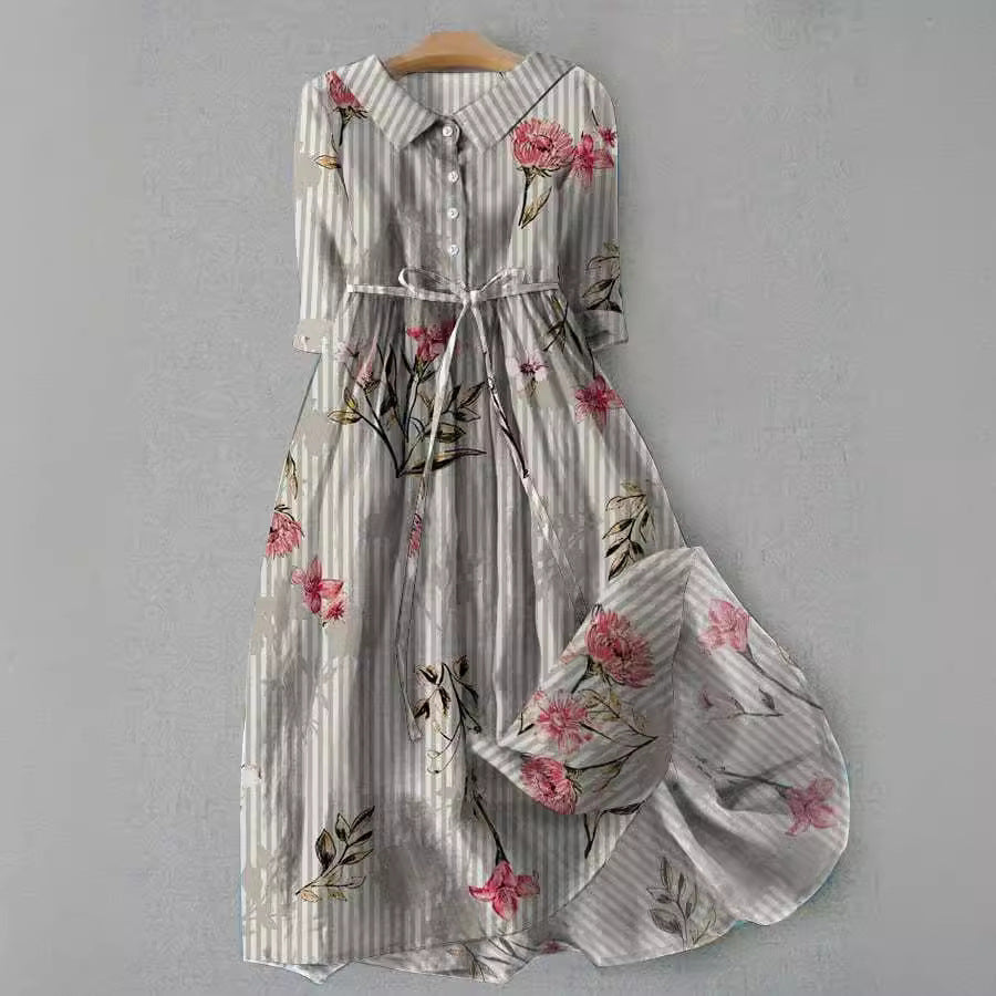 Levoire | Robe chemise midi imprimée élégante à un bouton