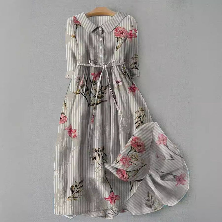 Levoire | Robe chemise midi imprimée élégante à un bouton
